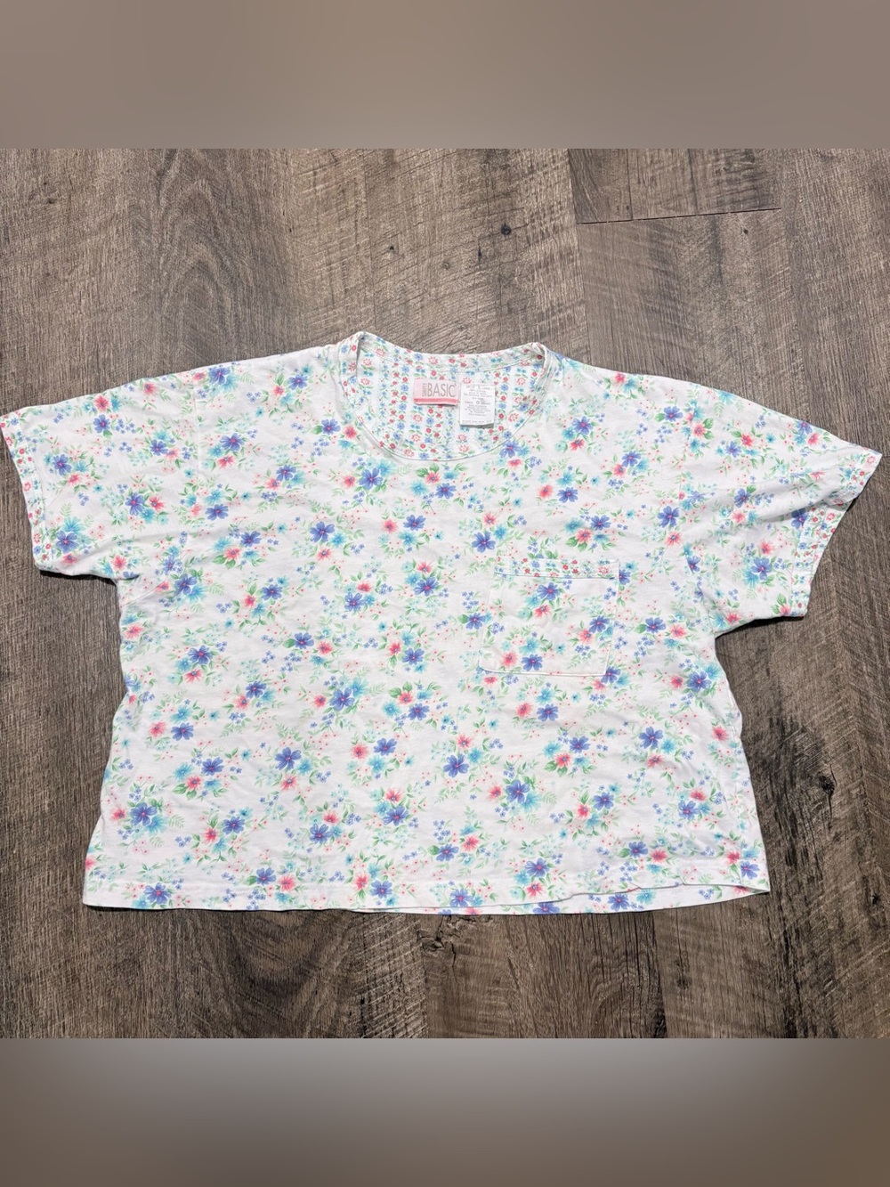 White Floral Pocket Tee